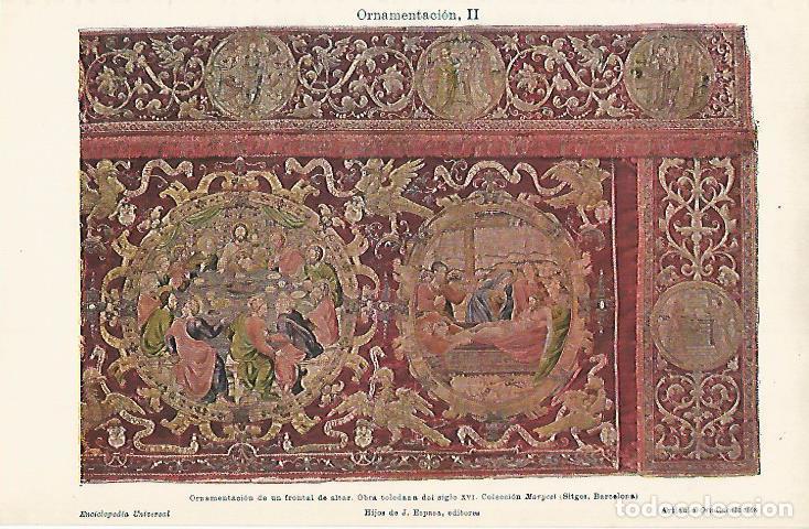 Otros art&iacute;culos de coleccionismo en papel: LAMINA ESPASA 7617: Frontal de altar hecha en Toledo en el siglo XVI - Varios
