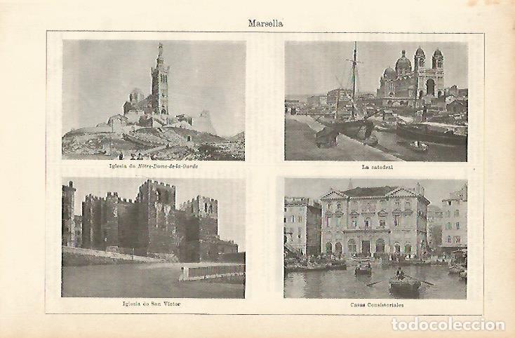 Otros art&iacute;culos de coleccionismo en papel: LAMINA ESPASA 1113: Iglesias de Marsella Francia - Varios Autores