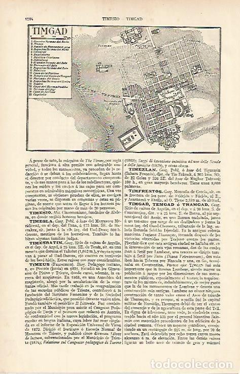 Otros art&iacute;culos de coleccionismo en papel: LAMINA ESPASA 8462: Plano de Timgad Argelia - Varios
