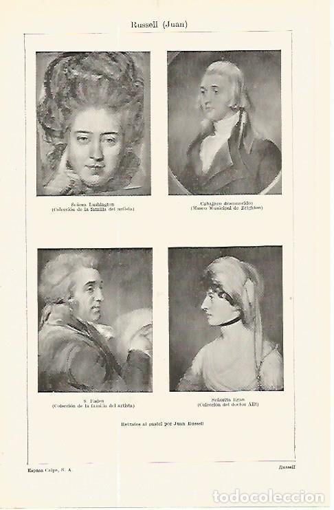Otros art&iacute;culos de coleccionismo en papel: LAMINA ESPASA 17098: Retratos al pastel por J. russell - Varios