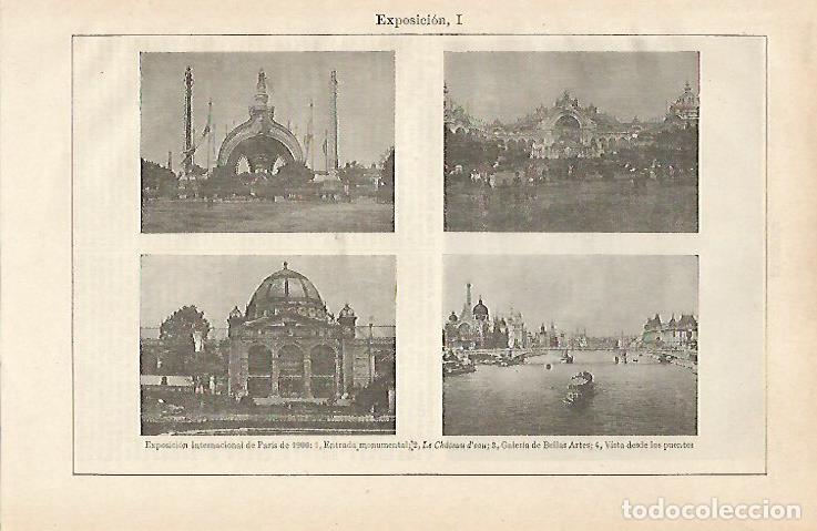Otros art&iacute;culos de coleccionismo en papel: LAMINA ESPASA 16467: Exposicion Internacional de Paris de 1900 - Varios