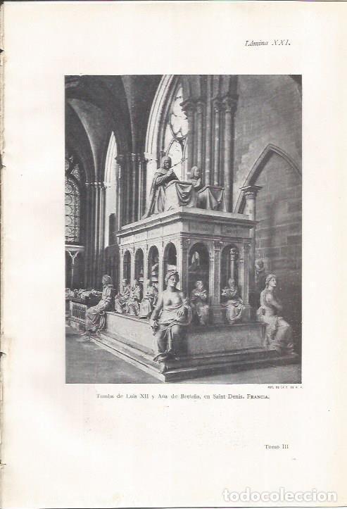 Altri oggetti di carta: LAMINA 26881: Tumba de Luis XII y Ana de Breta&ntilde;a en Saint Denis, Francia - J. Pijoan