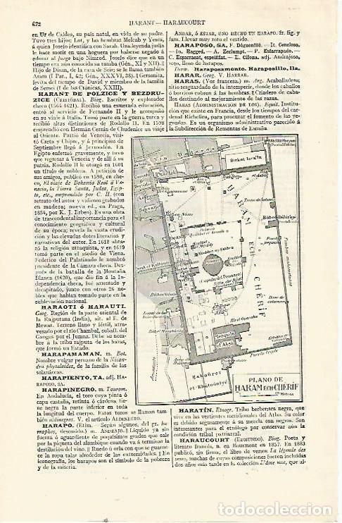 Otros art&iacute;culos de coleccionismo en papel: LAMINA ESPASA 21569: Plano de Haram ech-Cherif Jerusalen - Varios