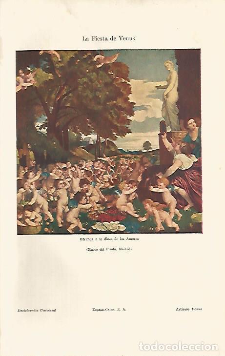 Otros art&iacute;culos de coleccionismo en papel: LAMINA ESPASA 6047: La Fiesta de Venus por Tiziano - Varios Autores