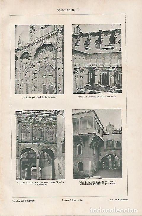 Otros art&iacute;culos de coleccionismo en papel: LAMINA ESPASA 18153: Edificios de Salamanca - Varios