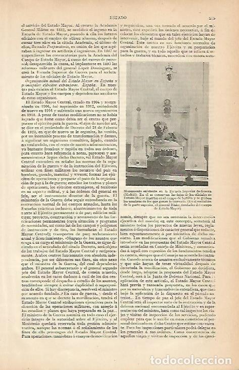 Otros art&iacute;culos de coleccionismo en papel: LAMINA ESPASA 7991: Monumento de la Escuela Superior de Guerra de Madrid - Varios