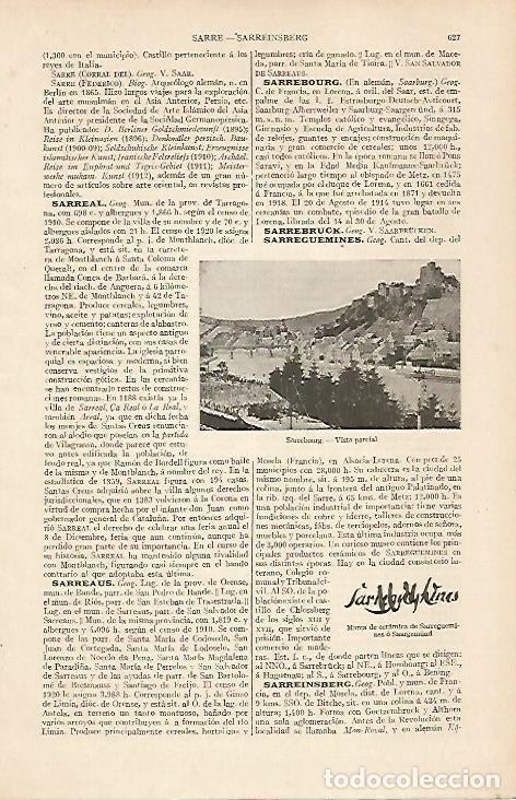 Otros art&iacute;culos de coleccionismo en papel: LAMINA ESPASA 19552: Vista de Sarrebourg Alemania - Varios