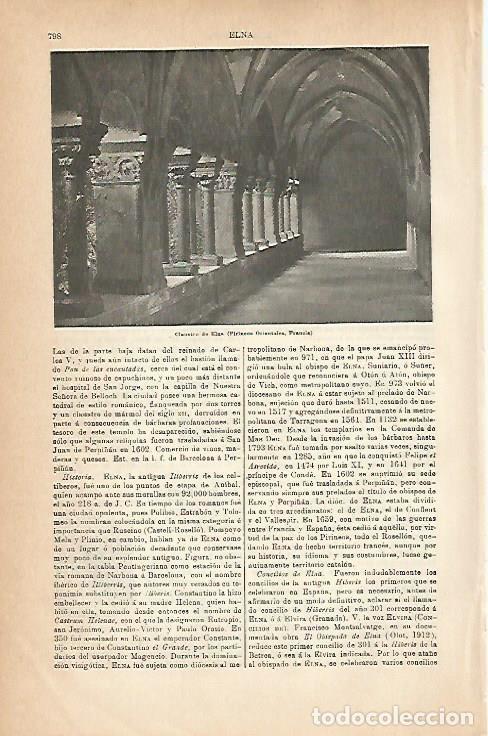 Otros art&iacute;culos de coleccionismo en papel: LAMINA ESPASA 6866: Claustro de Elna Francia - Varios Autores