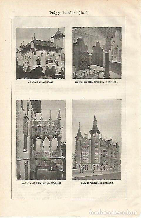 Otros art&iacute;culos de coleccionismo en papel: LAMINA ESPASA 20611: Villa Gari Hotel Terminus y Casa de Vecindad de Puig i Cadafalch - Varios