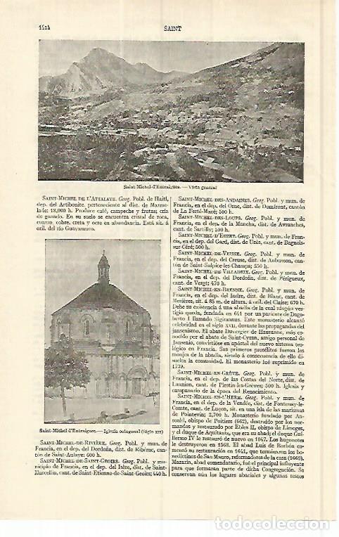Otros art&iacute;culos de coleccionismo en papel: LAMINA ESPASA 17206: Vista e iglesia de Saint Michel d Entraigues - Varios
