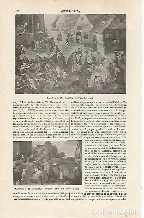 Otros art&iacute;culos de coleccionismo en papel: LAMINA ESPASA 24095: Las obras de Misericordia por P. Brueghel - Varios