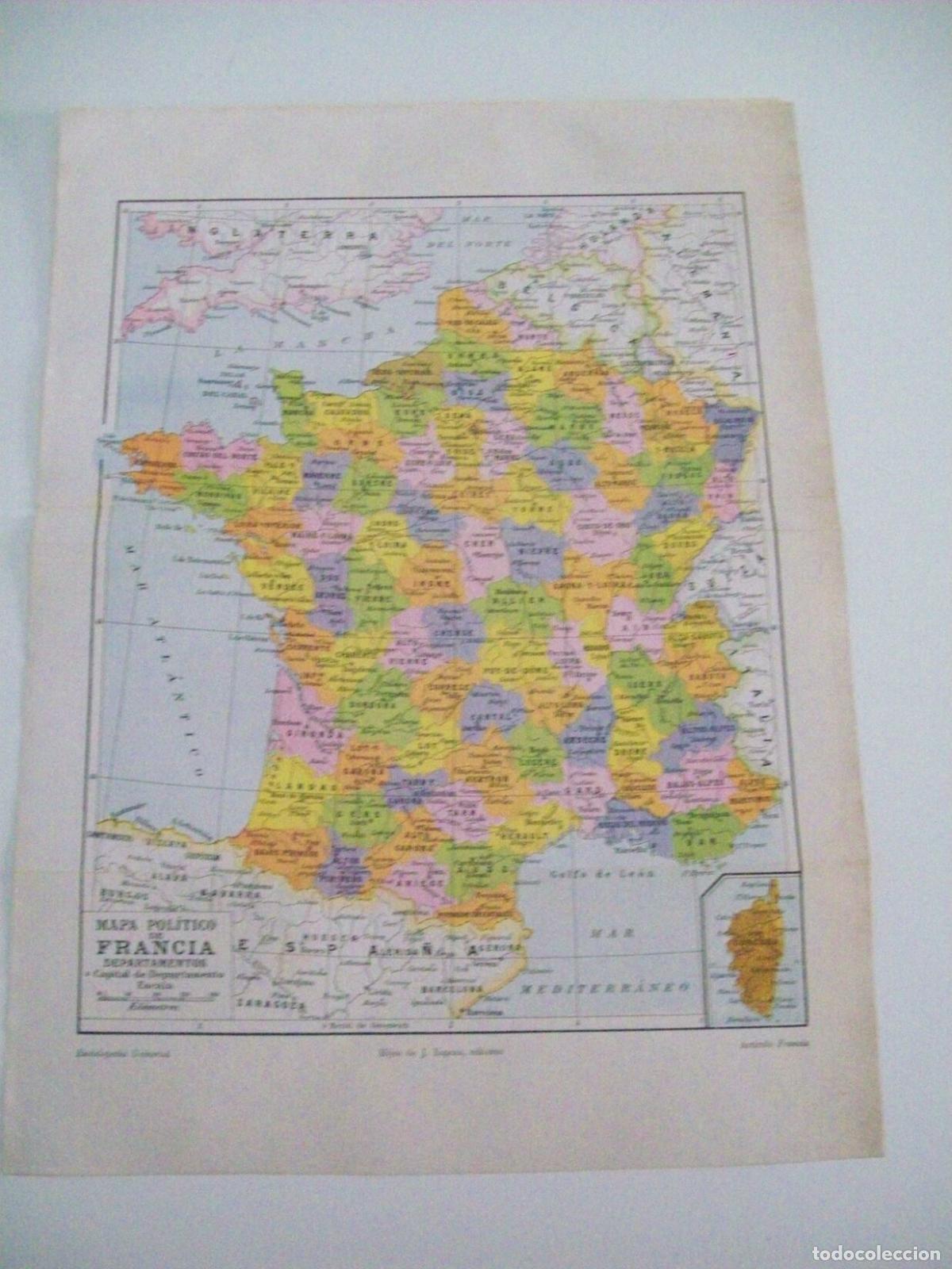 Otros art&iacute;culos de coleccionismo en papel: LAMINA ESPASA 3476: Mapa politico de Francia - Varios Autores
