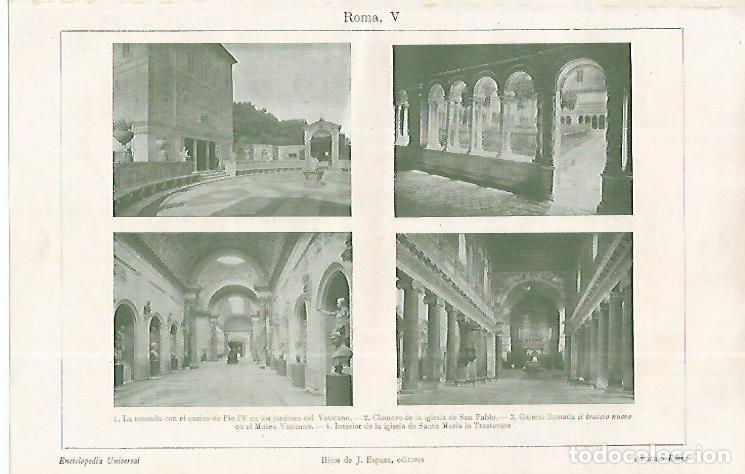 Otros art&iacute;culos de coleccionismo en papel: LAMINA ESPASA 19189: Interiores de edificios de Roma - Varios