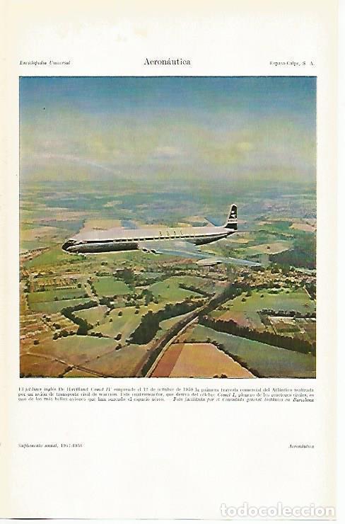 Otros art&iacute;culos de coleccionismo en papel: LAMINA ESPASA 14822: El jet-liner ingles De Havilland Comet IV - Varios
