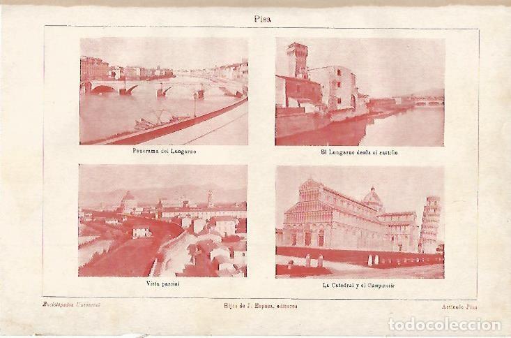 Otros art&iacute;culos de coleccionismo en papel: LAMINA ESPASA 3237: Vistas parciales de Pisa Italia - Varios Autores