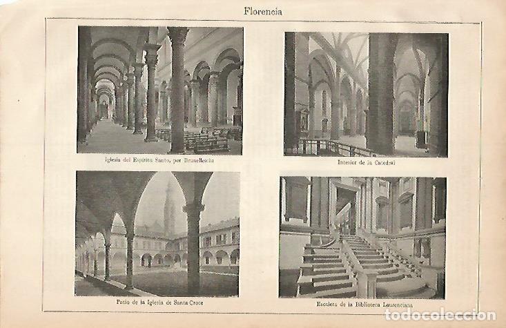 Otros art&iacute;culos de coleccionismo en papel: LAMINA ESPASA 3373: Edificios de Florencia - Varios Autores