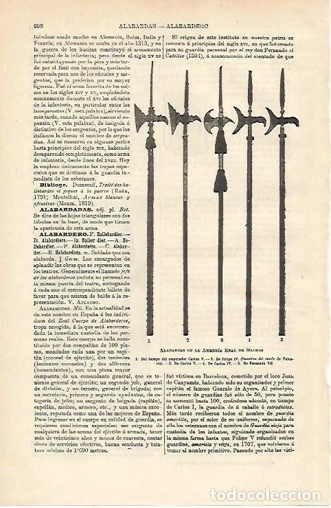 Otros art&iacute;culos de coleccionismo en papel: LAMINA ESPASA 12725: Alabardas de la Real Armeria de Madrid - Varios