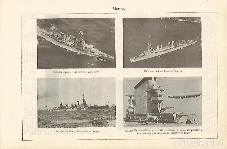 Otros art&iacute;culos de coleccionismo en papel: LAMINA DE ESPASA 370: Barcos de la Marina de Estados Unidos - Varios autores