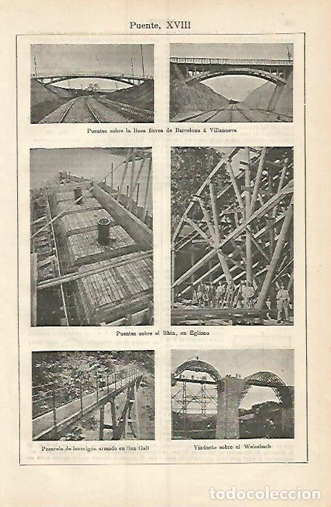 Otros art&iacute;culos de coleccionismo en papel: LAMINA ESPASA 3718: Ejemplos de puentes - Varios Autores