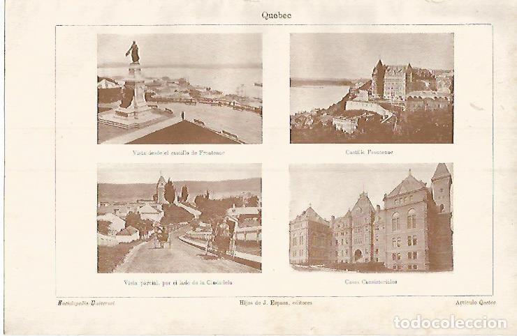 Otros art&iacute;culos de coleccionismo en papel: LAMINA ESPASA 3808: Edificios de Quebec Canada - Varios Autores