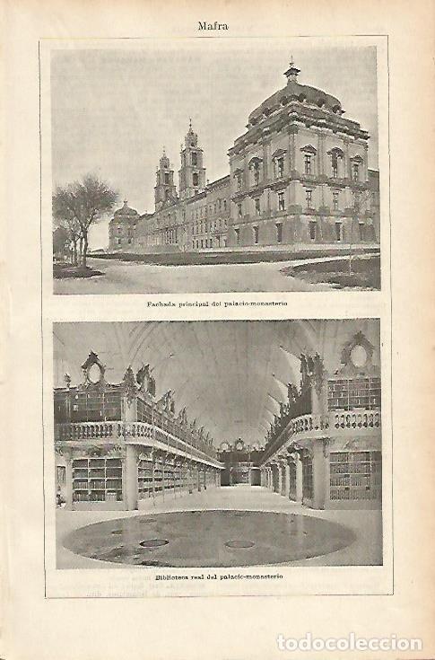 Otros art&iacute;culos de coleccionismo en papel: LAMINA ESPASA 3859: Palacio monasterio de Mafra Portugal - Varios Autores