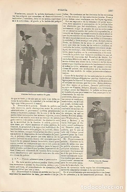 Otros art&iacute;culos de coleccionismo en papel: LAMINA ESPASA 3343: Policias italianos de gala - Varios Autores