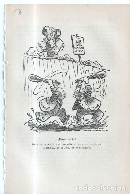 Otros art&iacute;culos de coleccionismo en papel: Los Estados Unidos: Lamina numerada 57: caricaturas campa&ntilde;a Stevenson -