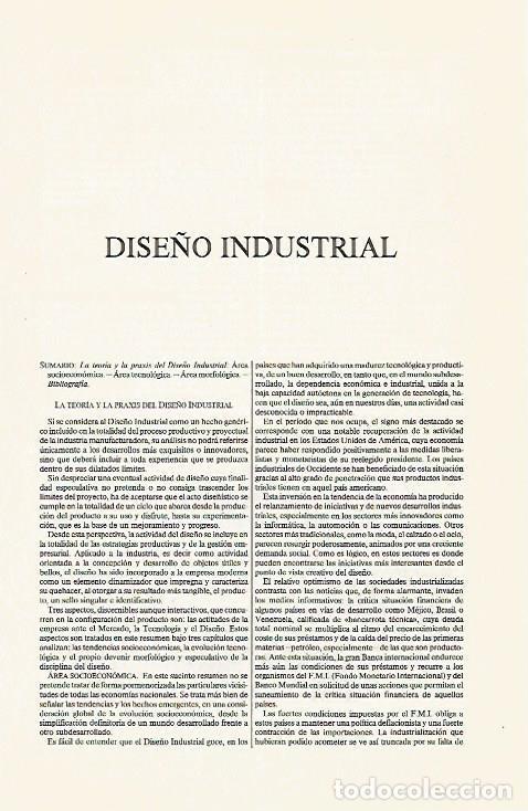 Otros art&iacute;culos de coleccionismo en papel: LAMINA ESPASA 31250: Articulo DISE&Ntilde;O INDUSTRIAL - Varios