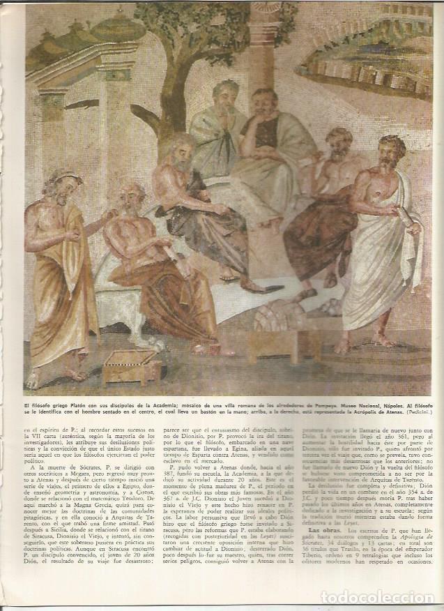 Otros art&iacute;culos de coleccionismo en papel: LAMINA MONITOR 01047: Platon con sus discipulos, mosaico romano - Varios