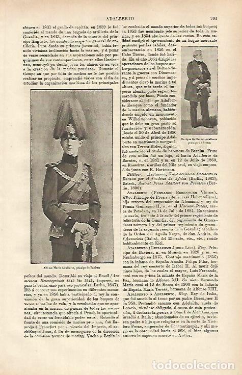 Otros art&iacute;culos de coleccionismo en papel: LAMINA ESPASA 31389: Alfonso Maria Adalberto principe de Baviera - Varios