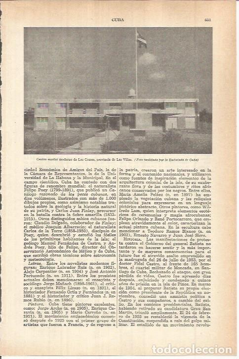 Otros art&iacute;culos de coleccionismo en papel: LAMINA ESPASA 38075: Centro escolar Las Cruces en Las Villas, Cuba - Varios