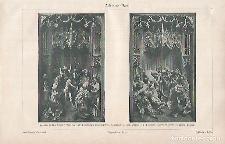 Otros art&iacute;culos de coleccionismo en papel: LAMINA ESPASA 31420: Martirio de San Adriano talla de la Iglesia de Boendael en Ixelles Belgica - Va