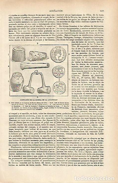 Otros art&iacute;culos de coleccionismo en papel: LAMINA ESPASA 31385: Acu&ntilde;acion de monedas en la antiguedad - Varios