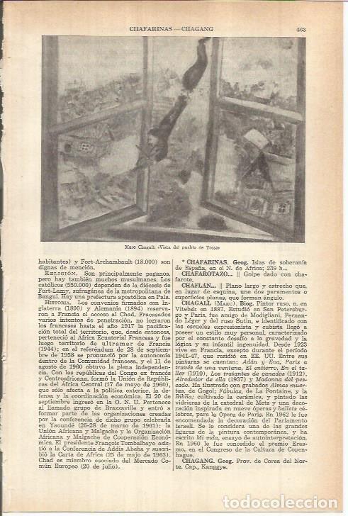 Otros art&iacute;culos de coleccionismo en papel: LAMINA ESPASA 38077: Vista del pueblo de Tossa, por Marc Chagall - Varios