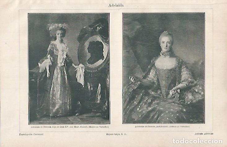 Otros art&iacute;culos de coleccionismo en papel: LAMINA ESPASA 31396: Adelaida de Francia por Guiard y por Nattier - Varios