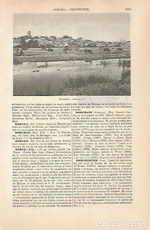 Otros art&iacute;culos de coleccionismo en papel: LAMINA ESPASA 31495: Vista de Dorchester Inglaterra - Varios