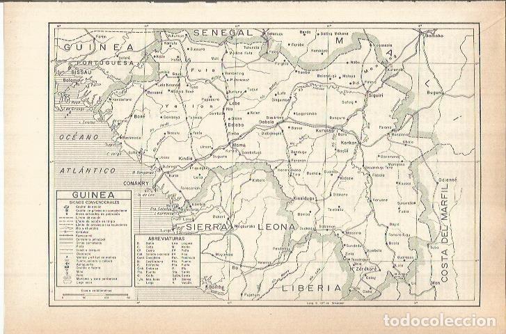 Otros art&iacute;culos de coleccionismo en papel: LAMINA ESPASA 38167: Mapa de Guinea - Varios