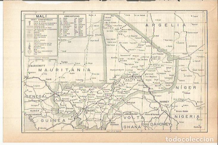 Otros art&iacute;culos de coleccionismo en papel: LAMINA ESPASA 38219: Mapa de Mali - Varios