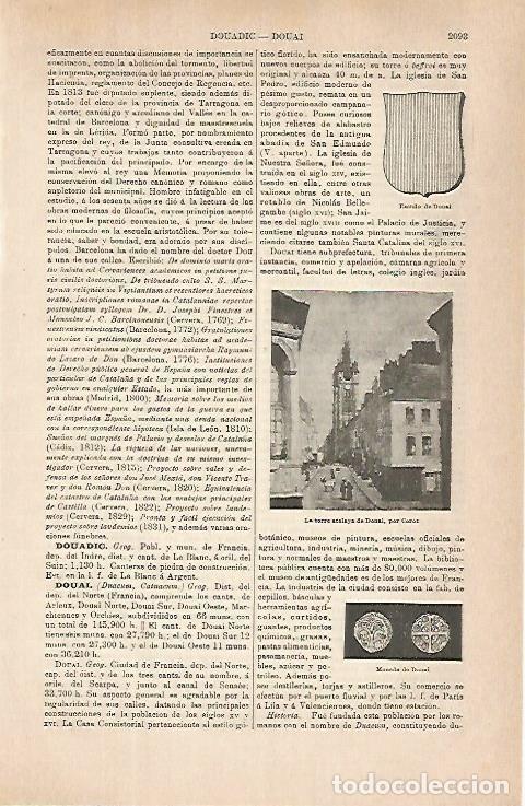 Otros art&iacute;culos de coleccionismo en papel: LAMINA ESPASA 31517: Escudo y monedas de Douai Francia - Varios