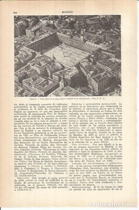 Otros art&iacute;culos de coleccionismo en papel: LAMINA ESPASA 38213: Vista aerea de la Plaza Mayor de Madrid - Varios