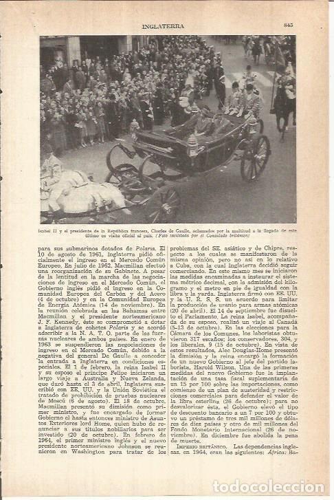 Otros art&iacute;culos de coleccionismo en papel: LAMINA ESPASA 38182: Isabel II y Charles de Gaulle en Londres - Varios
