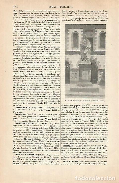 Otros art&iacute;culos de coleccionismo en papel: LAMINA ESPASA 31469: Monumento a Domat en Clermont-Ferrand Francia - Varios