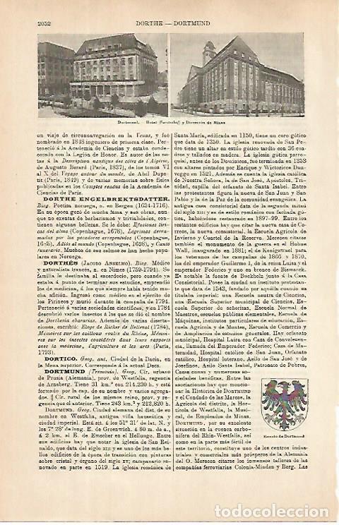 Otros art&iacute;culos de coleccionismo en papel: LAMINA ESPASA 31505: Hotel y Direccion de Minas en Dortmund Alemania - Varios