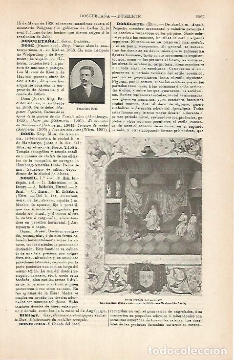 Otros art&iacute;culos de coleccionismo en papel: LAMINA ESPASA 31511: Dosel frances del siglo XIV - Varios