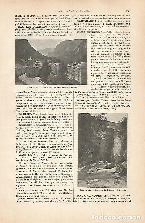 Otros art&iacute;culos de coleccionismo en papel: LAMINA ESPASA 31633: Establecimiento termal de Eaux-Chaudes Francia - Varios
