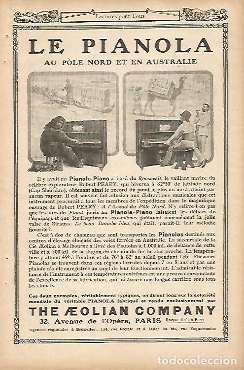 Otros art&iacute;culos de coleccionismo en papel: LAMINA 12702: Publicidad de Le Pianola - Varios