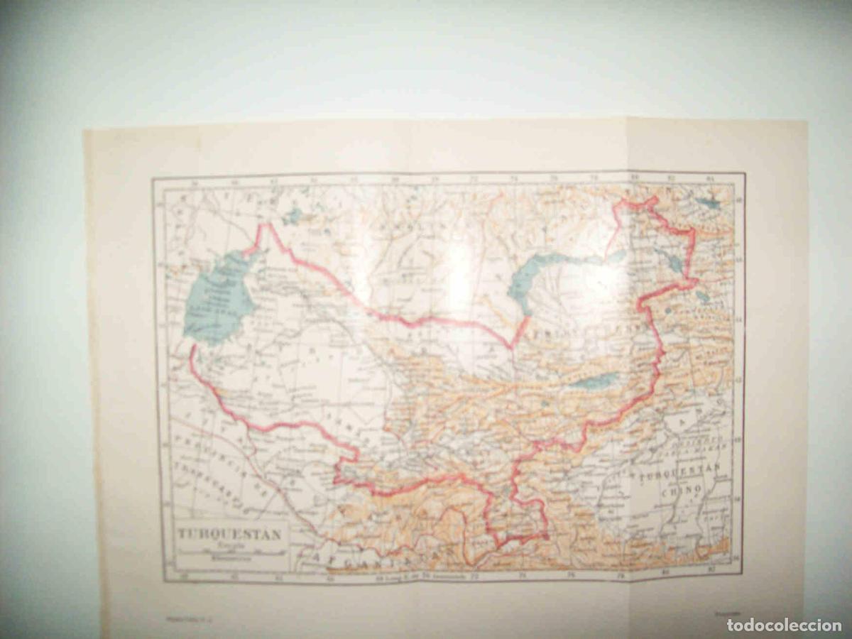 Otros art&iacute;culos de coleccionismo en papel: LAMINA ESPASA 31799: Mapa del Turquestan - Varios
