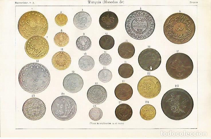 Otros art&iacute;culos de coleccionismo en papel: LAMINA ESPASA 31804: Monedas de Turquia - Varios