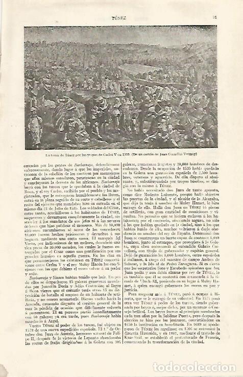 Otros art&iacute;culos de coleccionismo en papel: LAMINA ESPASA 31738: La toma de Tunez por Carlos V - Varios