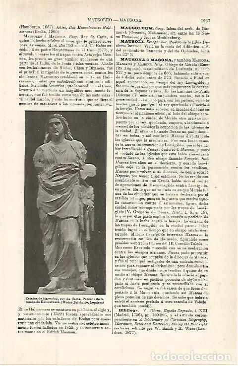 Otros art&iacute;culos de coleccionismo en papel: LAMINA ESPASA 32667: Estatua de Mausoleo, rey de Caria - Varios